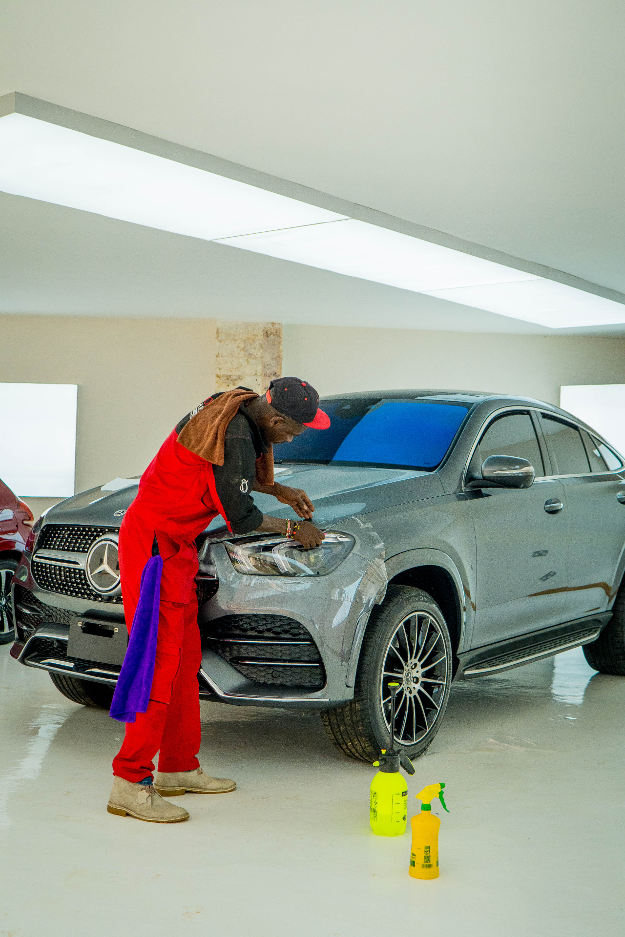 Headlight PPF wrap detail on Mercedes GLE Coupé by Donga